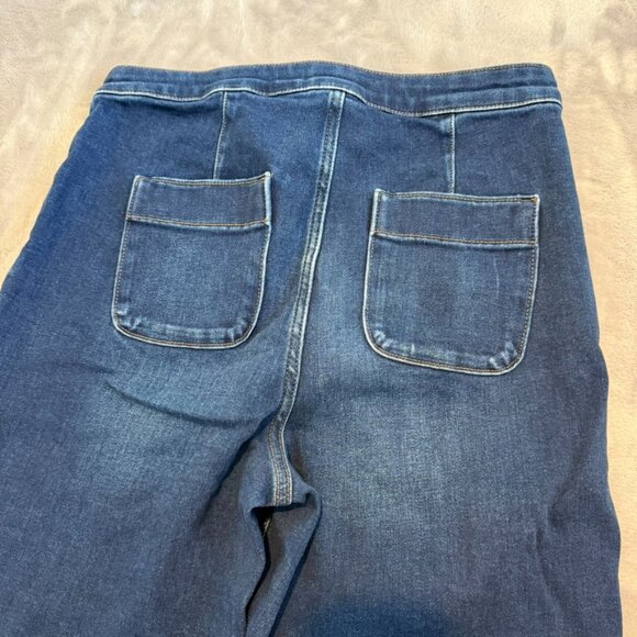 Lauren Conrad Dark Wash Wide Leg Denim Trousers Size 12 Stretchy Women’s - Picture 6 of 11